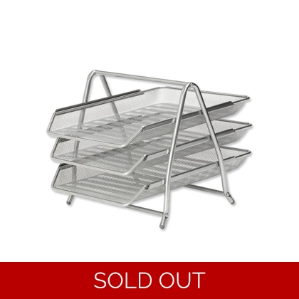 Document Tray 3tier Wiremesh Silver